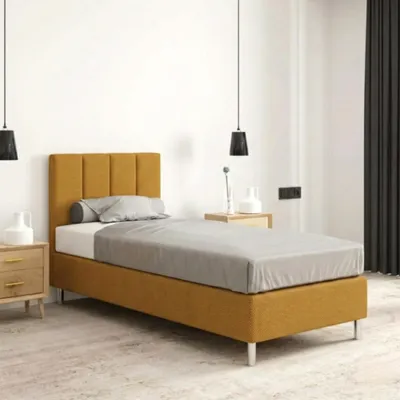 Produktbild von Hotelbett 80x200 cm - Gelb - Polsterbett für Hotels und Pensionen - Boxspringbett - Wasserabweisend - Als Doppelbett Stellbar - THIRA