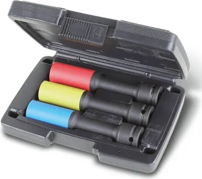 Zdjęcie produktu dla Beta 720LC/C3, Wpływ socket set, Czarny, Niebieski, Czerwony, Żółty, 1/2", Metryczny/imperialny, 17,19,21 mm, 148 mm