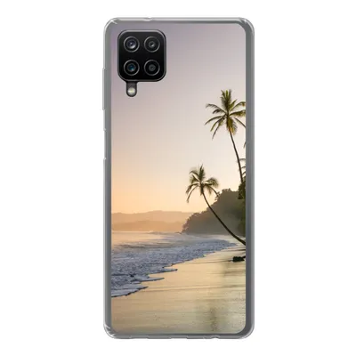 Produktbild von MuchoWow® Handyhülle Schutzhülle Hülle für Samsung Galaxy A12 Strand - Meer - Palme Silikon Softcase Handy Hülle - Bild