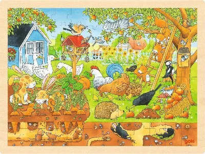 Produktbild von Einlegepuzzle Unser Garten über und unter der Erde