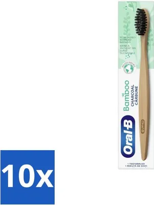 Image de Brosse à dents Oral-B au charbon de bambou 1 - Pack économique - 10 pièces