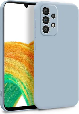 Produktbild von Hülle für Samsung Galaxy A33 5G - 2-lagige Handyhülle Cover aus Silikon in Hellblau