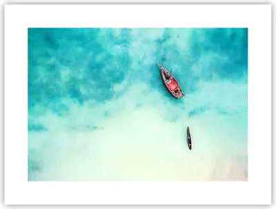 Produktbild von Poster - Poster ohne Rahmen - Insel Boot Schiff Ozean - 40x30 cm - Wand Bild - Wanddeko - Wandbilder - Kunstposter - Wandposter - Bilder - Kunstdruck - Wanddekoration - Wandbild - P2XAA40x30-2923