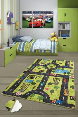 Image de Conceptum Hypnose, Green- Green City CHL, Bunt, Teppich, 140 x 190 cm, 100% Samtstoff