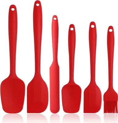 Produktbild von Silikon-Spatel-Set - Schwarz 6-teiliges Antihaft-Gummispatel mit Edelstahlkern - Hitzebeständiges Spatel-Küchenutensilien-Set zum Kochen, Backen und Mischen