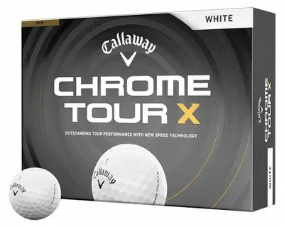 Zdjęcie produktu dla Piłki golfowe Callaway Chrome Tour X, białe, 12 sztuk. Białe, 12 sztuk