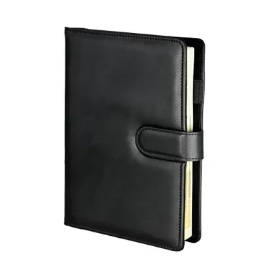 Immagine prodotto di Agenda giornaliera/settimanale premium calendario universale nero A5 con inserto rimovibile chiusura magnetica Genova