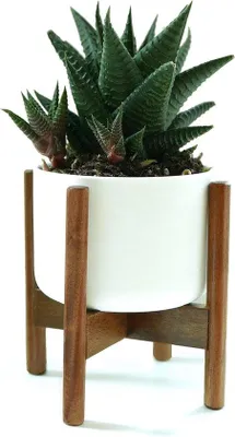 Productafbeelding van Tuinaccessoire met een keramische decoratieve vaas in een Mid-Century Modern design