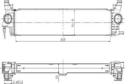 Produktbild von Ladeluftkühler 650 mm - 143 mm NRF für u.a. MERCEDES-BENZ MARCO