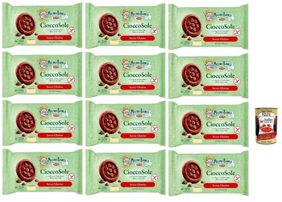 Produktbild von Mulino Bianco Biscotti Cioccosole, kekse mit Reis und Schokoladenchips, Gluten -freie, ideal zum Frühstück oder Snacks, biscuits ohne Palmöl, gluten free 12x 250 g + Italian Gourmet polpa 400g