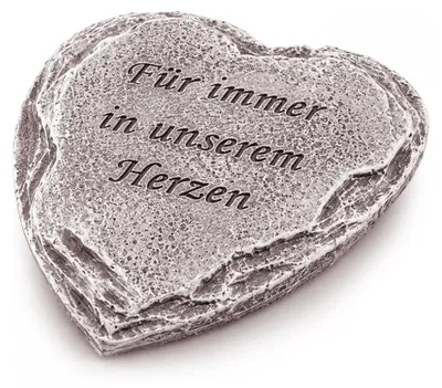 Produktbild von Trauerherz Für immer in unserem Herzen grau ca. 6 cm - Grabherz & Gedenkstein