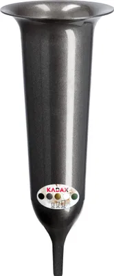 Produktbild von KADAX Kunststoff-Grabvase "Latera", Friedhofsvase, Vasen, Blumenvase, Grafit, 31 cm