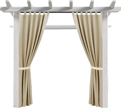 Produktbild von Outdoor Vorhang, 2er SET, Schlaufengardine 220 x 155 cm, Weiß, Gartenlauben Balkon-Vorhänge, Verdunkelungsvorhang, Wasserdicht, Pavillon (2 Panele)