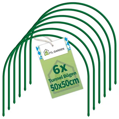 Produktbild von TTL GARDEN Tunnelbögen ARCOS 50-6er Set 50x50cm Folientunnel Stahl grün