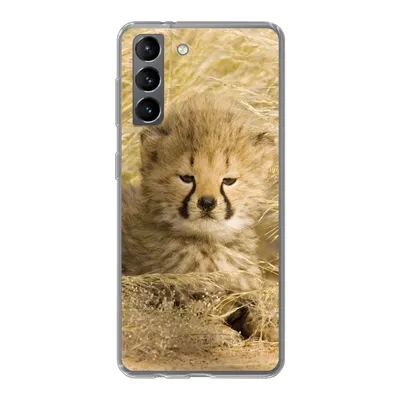 Produktbild von MuchoWow® Handyhülle Schutzhülle Hülle für Samsung Galaxy S21 Gepard - Jung - Gras Silikon Softcase Handy Hülle - Softcase