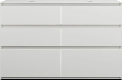 Produktbild von burgbad Lin20 Waschtischunterschrank inklusive Konsolenplatte, 2 Beckenausschnitte, 6 Auszüge, 1402x487x900mm, SGII140F5351