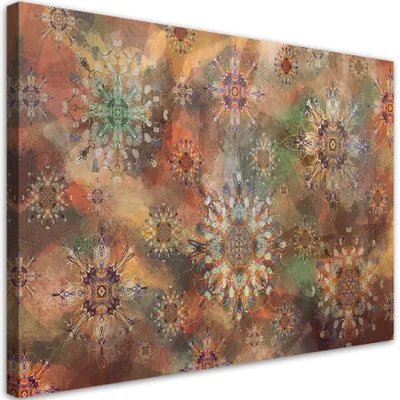 Produktbild von Leinwandbild mosaik aus sternen 100x70 cm Feeby orange wandbild bereit zum aufhängen