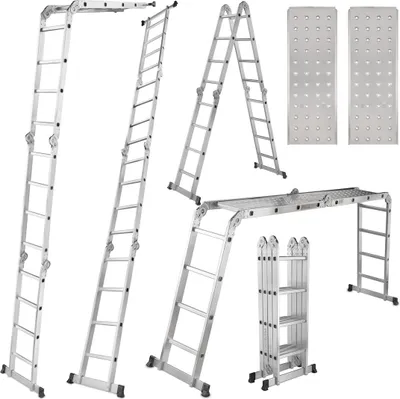 Obrázek produktu pro GEKO Multifunkční kloubový žebřík 4×4 příčky + podlážka - G02442