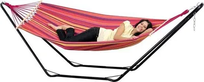 Immagine prodotto di Set da spiaggia Metallenes, 200 x 100 cm, 120 kg, a strisce, con tettuccio parasole, completo.