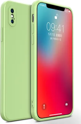 Produktbild von iPhone X Hülle, LaimTop Slim Liquid Silikon Gel Gummi Stoßfest Anti-Scratch Schutzhülle für iPhone X Grün