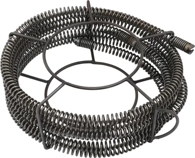 Image de Furet de débouchage - Spirale de débouchage - Longueur 7 m - Raccord 22 mm - Acier à ressort 65Mn - Pour évier et WC - Pour tuyaux de Ø 30 à 200 mm