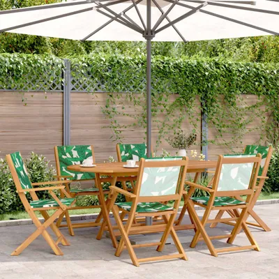 Produktbild von "im Angebot" Gartenstühle 6 Stk. - bis 150 kg - Klappbar Grün Stoff und Massivholz - Stapelsessel CC9580