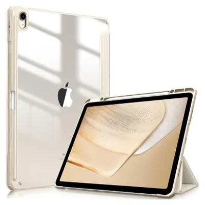 Produktbild von Fintie Hybrid Hülle für iPad Air 13 Zoll M4/M3/M2 (2026/2025/2024) mit Stifthalter - Stoßfeste Schutzhülle Case mit transparenter Hartschale auf der Rückseite für iPad Air 13 Zoll, Starlight