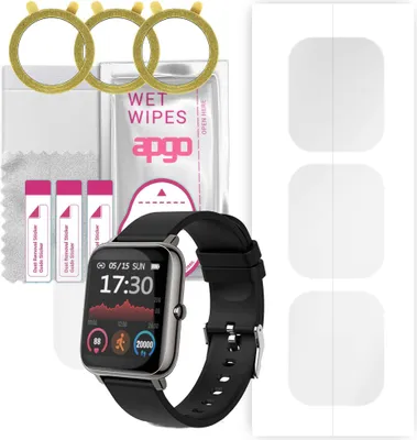 Produktbild von apgo 3 Stück Schutzfolie, klar, kompatibel mit Donerton P22  Smartwatch, Hydrogel Displayschutzfolie mit Positionierhilfe, Displayfolie, robust und kratzfest
