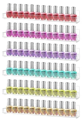Image de Étagère murale en acrylique pour vernis à ongles, modèle 6, capacité pour 90 flacons