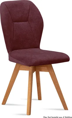 Produktbild von Esszimmerstuhl drehbar (4er-Set) Draga 51x92x60 Eiche geölt/Marsala