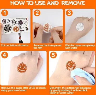 Produktbild von Lichtgevende Halloween-Tattoos für Kinder, wasserdicht, 10 Blatt