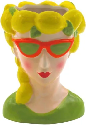 Produktbild von Dekorative Vase Frauenkopf - Zitronen Mädchen Design