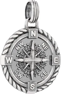 Produktbild von NKlaus 24mm Kettenanhänger Kompass 925 Sterling Silber Nordstern Abschlussgeschenk 14032