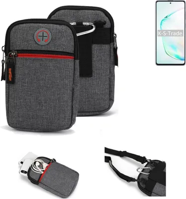 Produktbild von K-S-Trade Holster Gürteltasche kompatibel mit Samsung Galaxy Note10 Lite Handy Tasche Schutz Hülle grau Zusatzfächer 1x