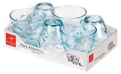 Produktbild von BORMIOLI ROCCO Set mit 6 Gläsern, Blau, Glas (260 ml)