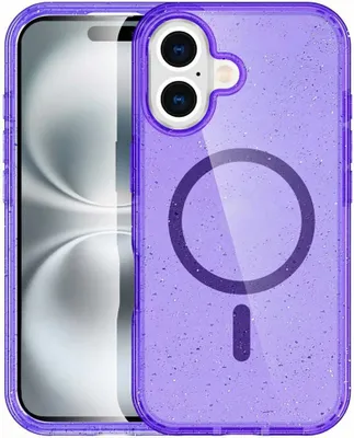 Image de imoshion Sparkle Backcover avec MagSafe pour l'Apple iPhone 16 - Violet pailleté