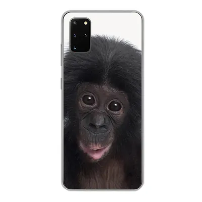 Produktbild von MuchoWow® Handyhülle Schutzhülle Hülle für Samsung Galaxy S20 Plus Affe - Schimpanse - Porträt - Kinder - Jungen - Mädchen Silikon Softcase Handy Hülle - Hartschale