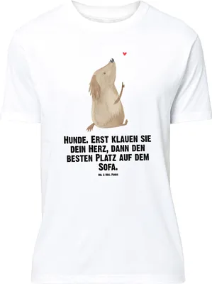 Produktbild von Mr. & Mrs. Panda Größe XL T-Shirt Hund Liebe - Weiß - Geschenk, Herz, Shirt, Süß, Sprüche, mit Spruch, Tshirt, Hunde