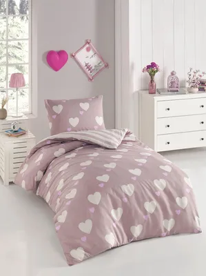 Produktbild von L'Essentiel Linge de Maison, Herz - Dusty Rose, Bettwäschen, Altrosa, Baumwolle, 140 x 200 cm