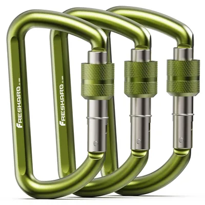 Productafbeelding van Set van 3 Aluminium Karabijnhaken met Schroefsluiting