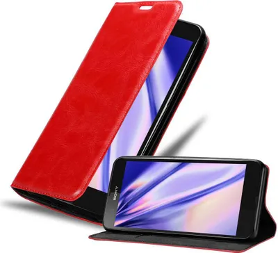 Image de Cadorabo Housse pour Sony Xperia Z Housse de protection rouge Etui pour téléphone portable Case Cover Fermeture magnétique