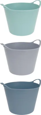 Produktbild von 3x Flexibler Kunststoff Aufbewahrungskorb 7 L Mit Griffe Flexi Korb Tragekorb Haushaltskorb Allzweckkorb