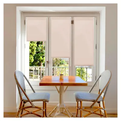 Produktbild von Aure | Lichtdurchlässige Rollos für Fenster und Türen ohne Bohren mit Klemmträger - Hellbraun, 140 x 180 cm (BxH) | Stoffgröße 137 x 175 cm | Rollo Klemmfix lichtdurchlässig