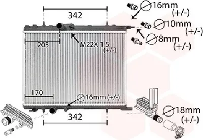Produktbild von Van Wezel Wasserkühler für Citroen Berlingo C4 I +Coupe Xsara 206 307 Partner
