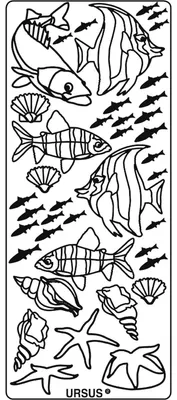 Produktbild von Kreativsticker 10x23cm Motiv 17 VE=5 Stück silber
