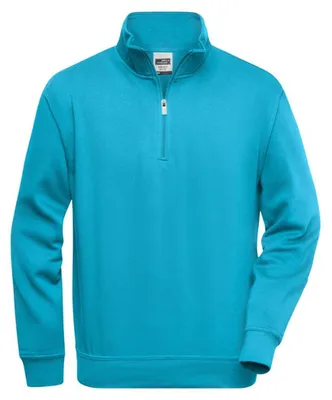 Image de James and Nicholson - Sweat-shirt « Workwear » à fermeture éclair courte pour homme LT2681 (4XL) (turquoise)