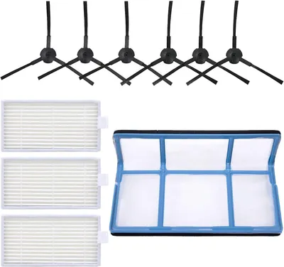 Produktbild von Filter Bš¹rste Ersatzteile Zubeh?r Set fš¹r ILIFE ZACO V3 V3s V5 V5s V5s Pro Staubsauger Roboter (6 Seitenbš¹rsten + 3 HEPA Filter + 1 Prim?rfilter)