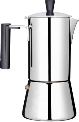 Obrázek produktu pro Espresso vařič 4 šálky, 200 ml, nerezová moka konvice – vhodná na varnou desku