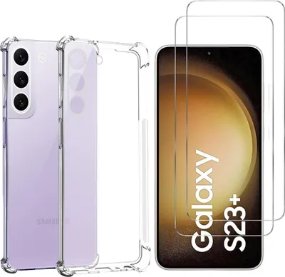 Immagine prodotto di Custodia antiurto per Samsung Galaxy S23 PLUS con 2 protezioni in vetro temperato per lo schermo Phonillico