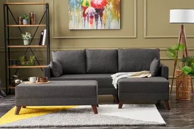 Image de Hanah Home, Bella- BLC2578, Anthracite, Canapés-lits, Cadre : Sapin & MDF